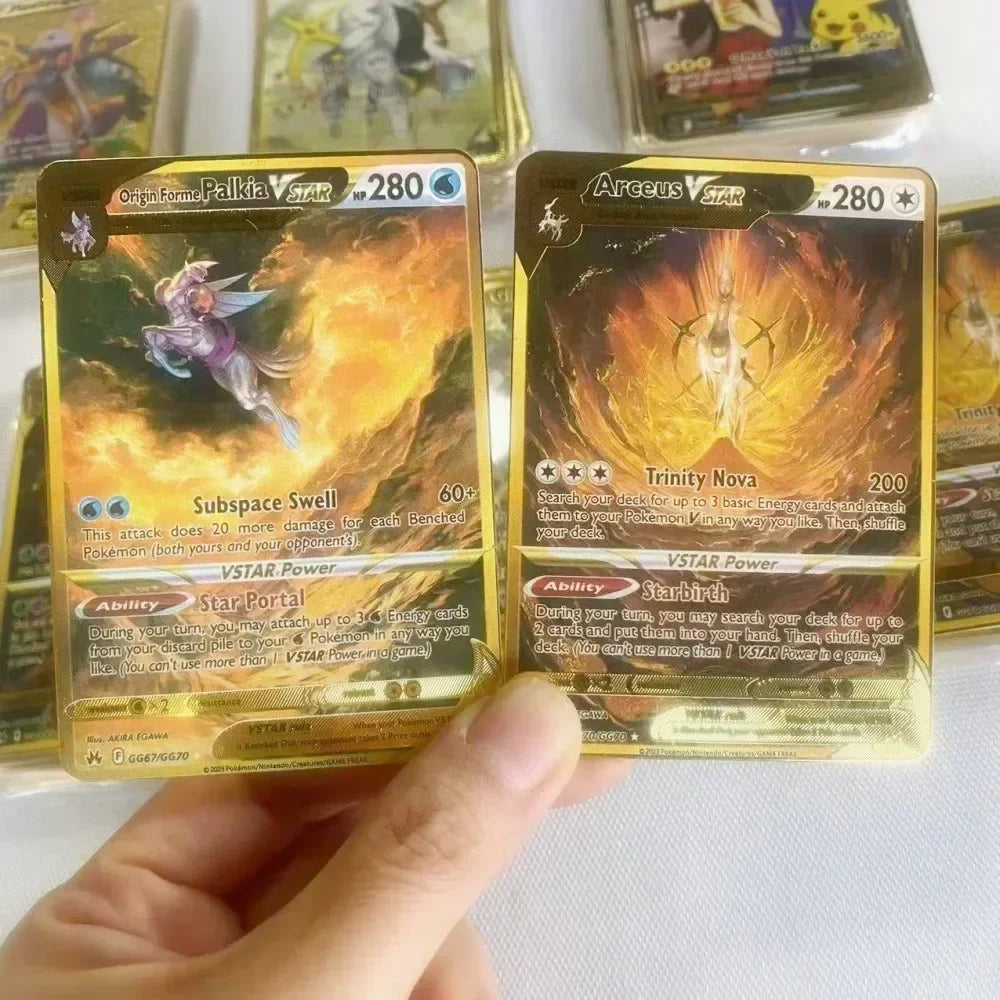 Nouvelle Carte Pokémon Or en métal | Collection Fusion Stars : Poké-Kart Battle