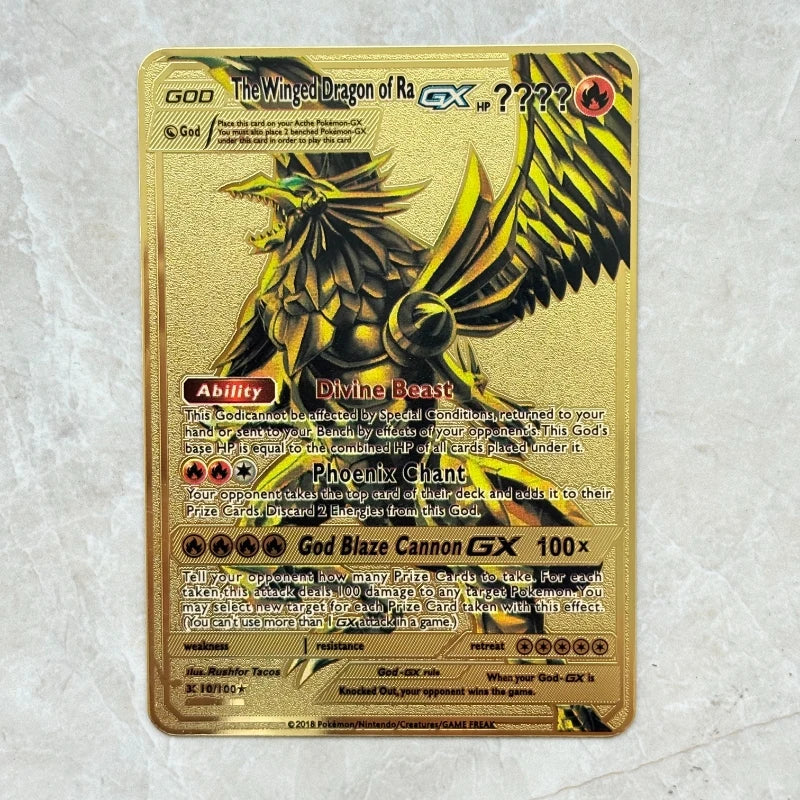 Carte Pokémon Or en métal | Collection Légendes Dorées