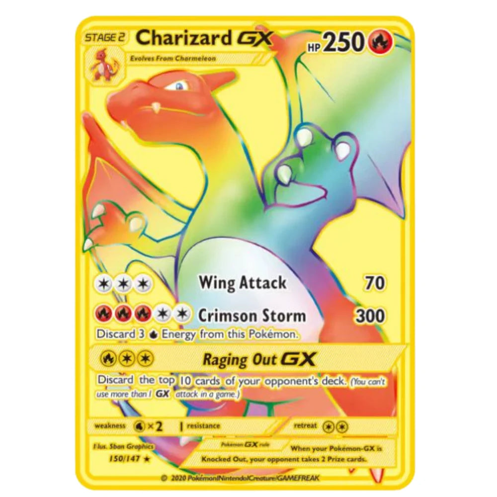 Carte Pokémon Or en métal | gx vmax + 35 choix