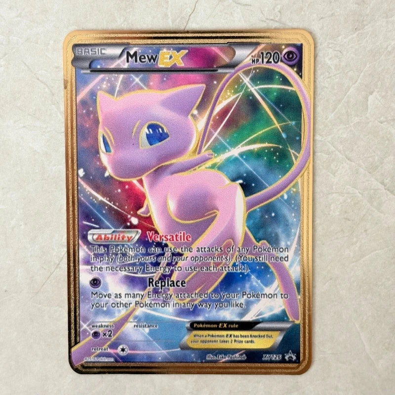 Carte Pokémon Or en métal | Collection Mew Mewtwo
