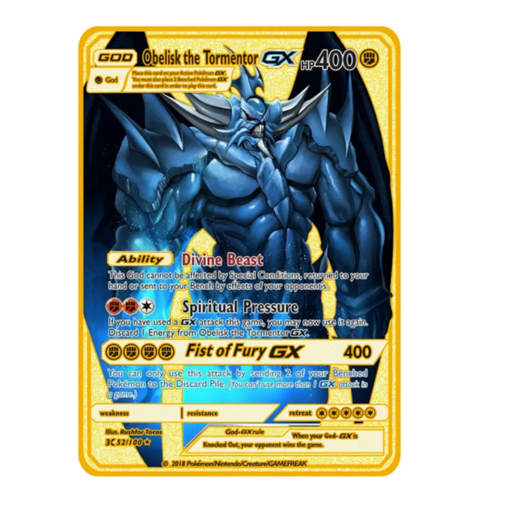 Carte Pokémon Or en métal | gx vmax + 35 choix