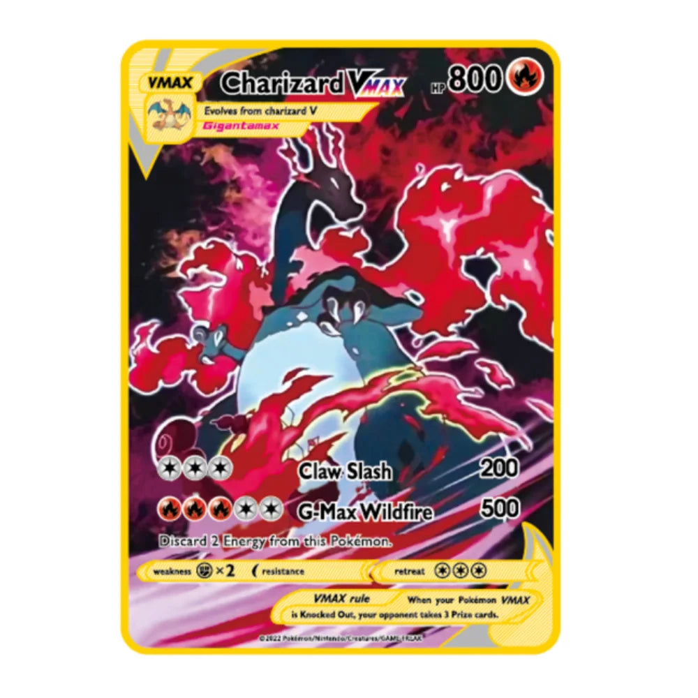 Carte Pokémon Or en métal | gx vmax + 35 choix