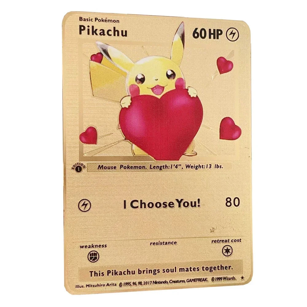 Carte Pokémon Or en métal | Edition limitée