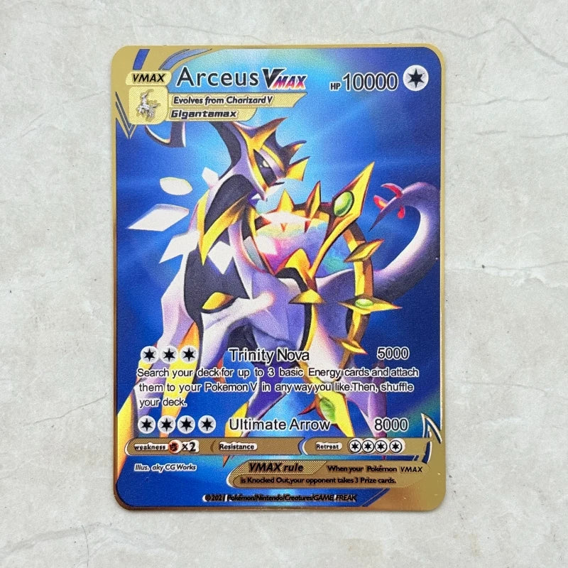 Carte Pokémon Or en métal | Collection Légendes Dorées