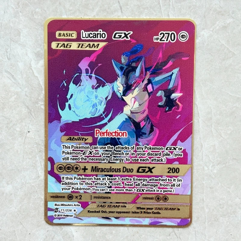 Carte Pokémon Or en métal | Collection Légendes Dorées