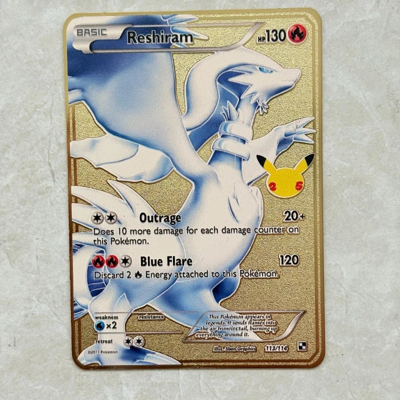 Carte Pokémon Or en métal | Collection Légendes Dorées