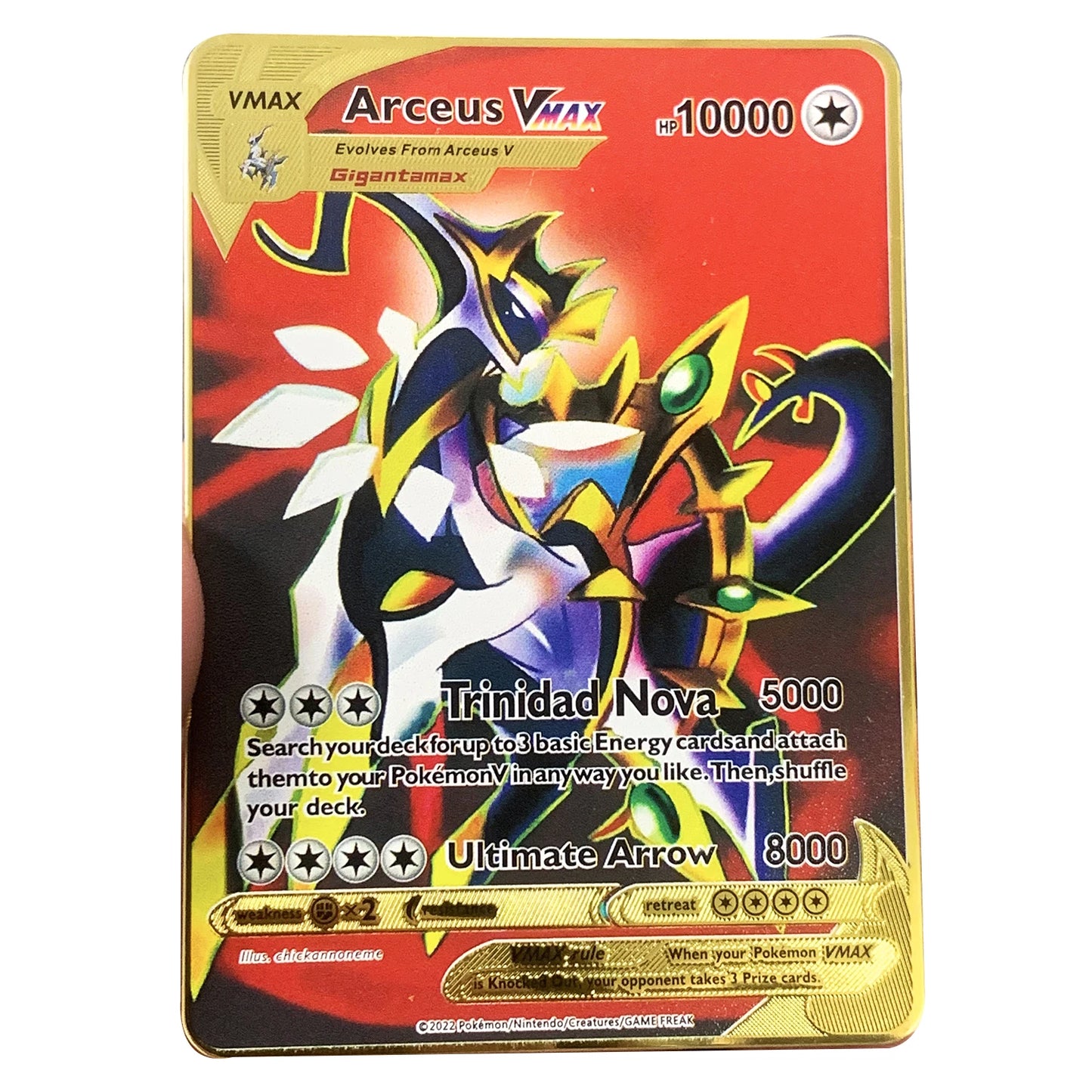 Carte Pokémon Or en métal Vmax Gx | Collection Elite Métallique Alpha, Collection Super PokéQuest : Royaume Fusion