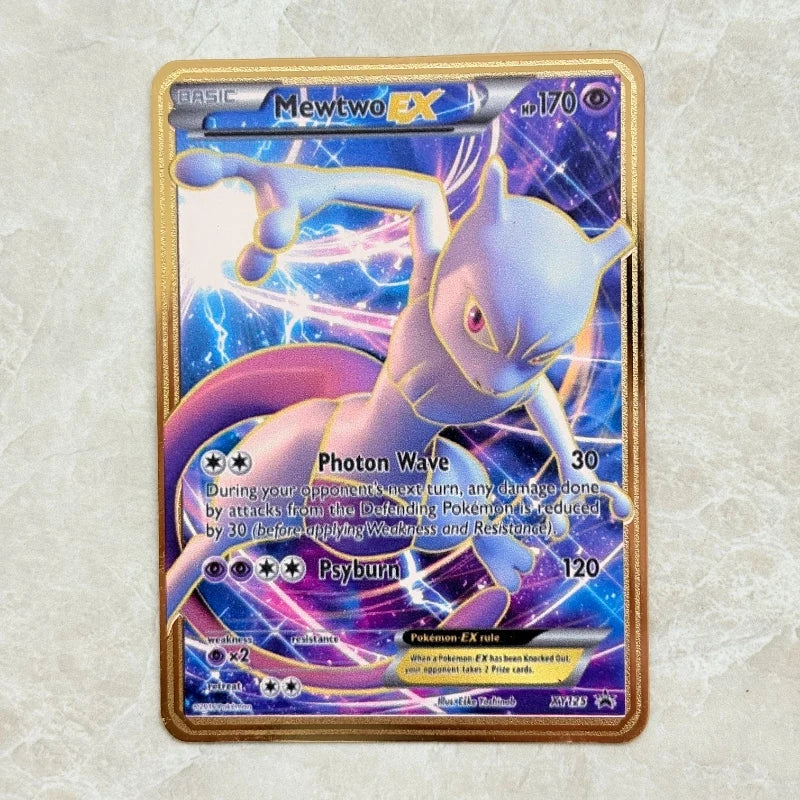 Carte Pokémon Or en métal | Collection Mew Mewtwo