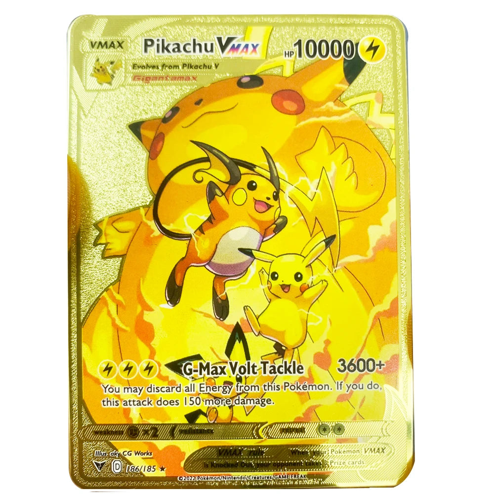 Carte Pokémon Or en métal Vmax Gx | Collection Elite Métallique Alpha, Collection Super PokéQuest : Royaume Fusion