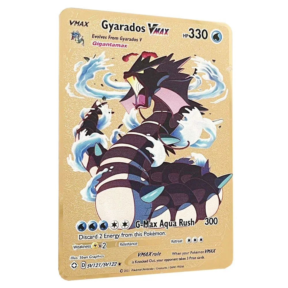 Carte Pokémon Or en métal | Edition limitée