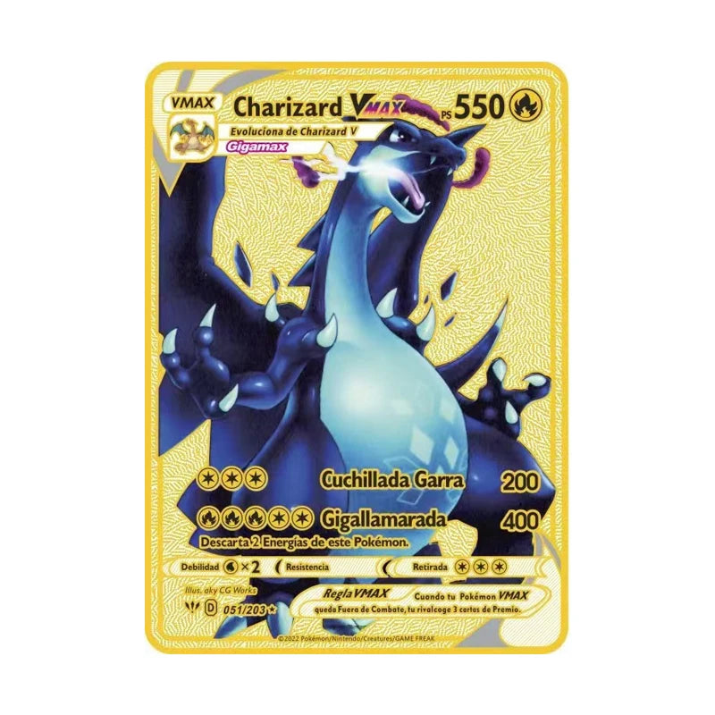 Nouvelle Collection Carte Pokémon Or en metal