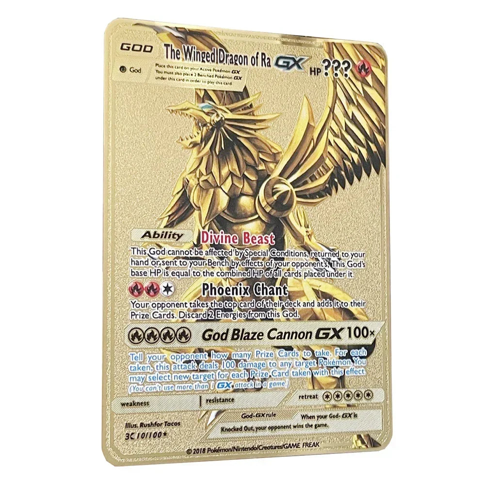 Carte Pokémon Or en métal | Edition limitée