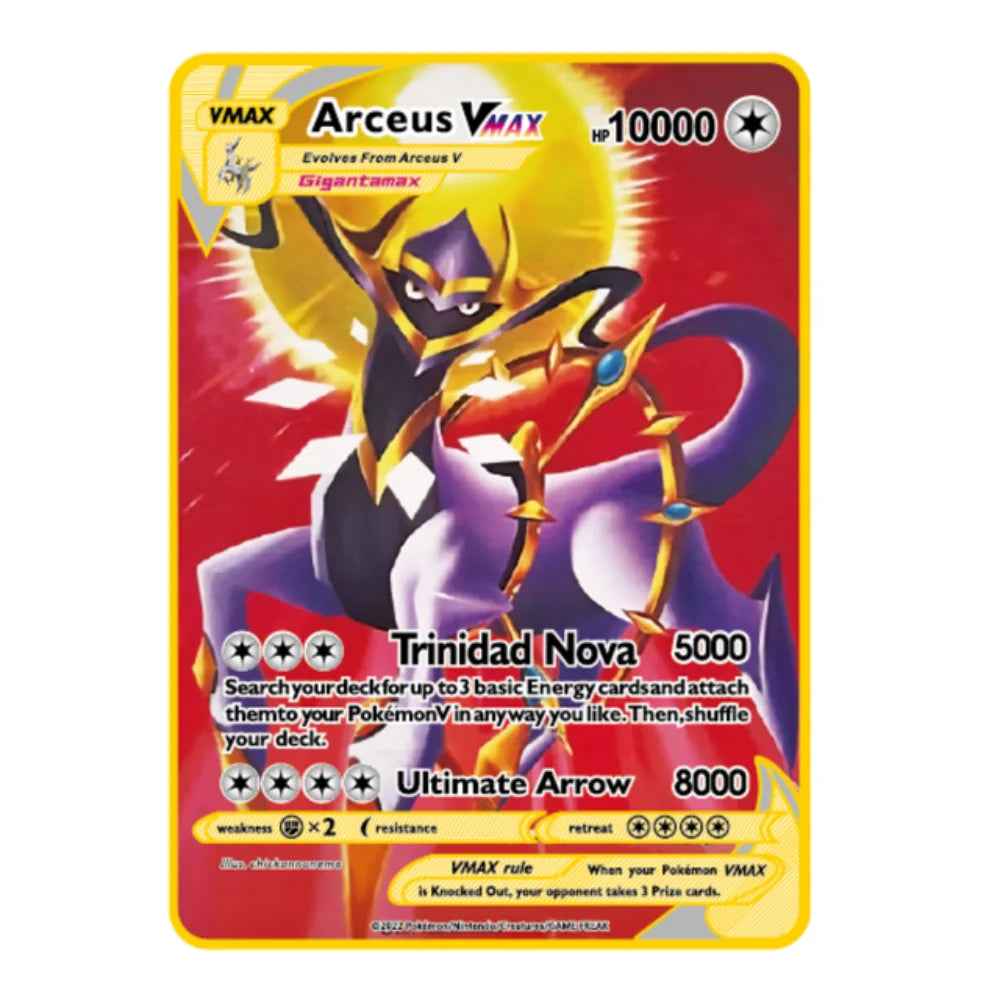Carte Pokémon Or en métal | gx vmax + 35 choix