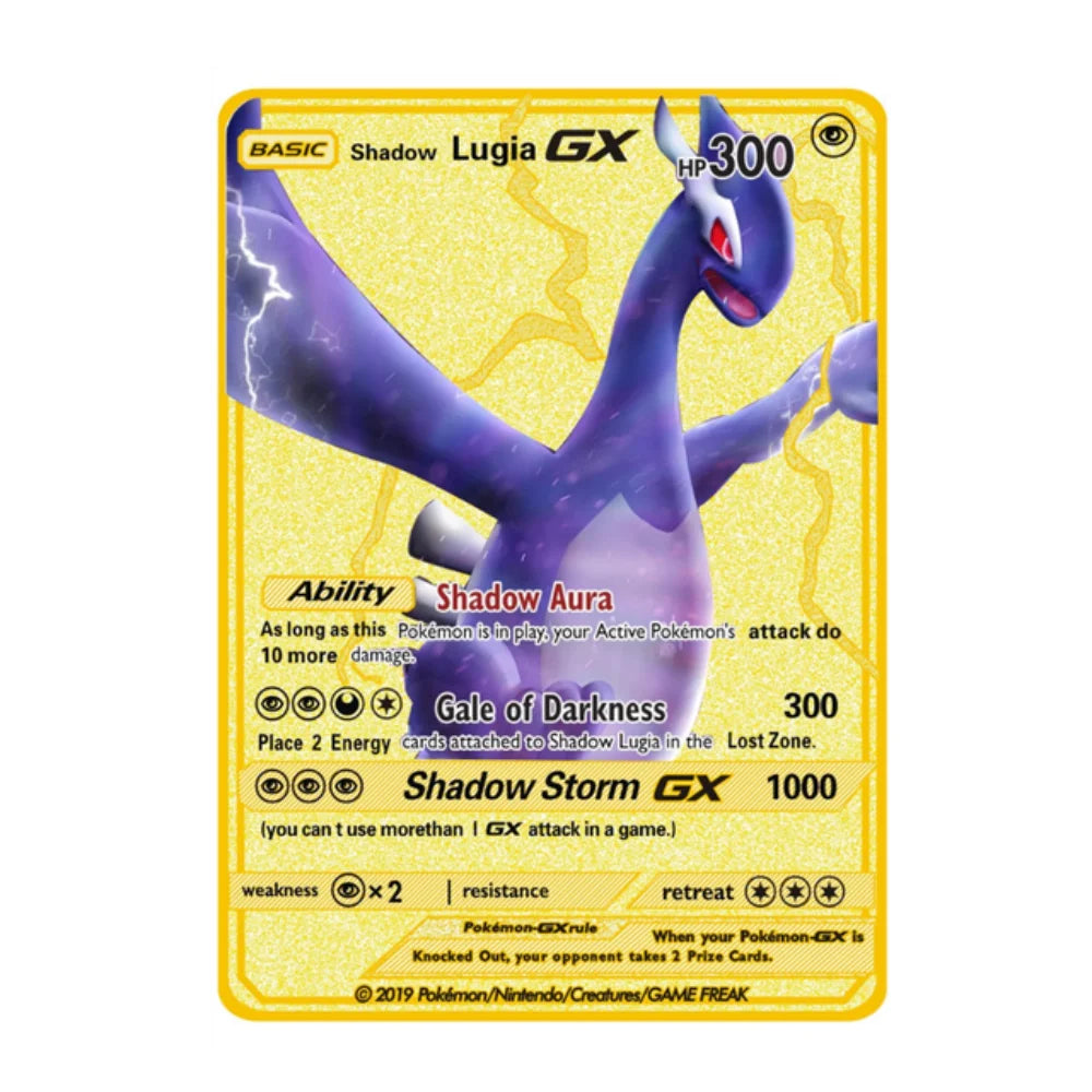 Carte Pokémon Or en métal | gx vmax + 35 choix