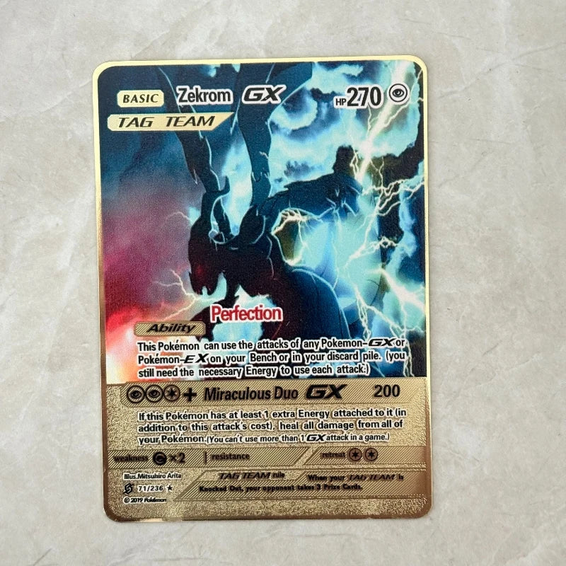 Carte Pokémon Or en métal