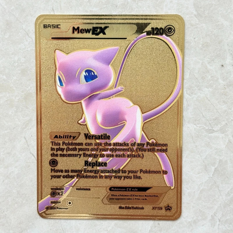 Carte Pokémon Or en métal | Collection Mew Mewtwo