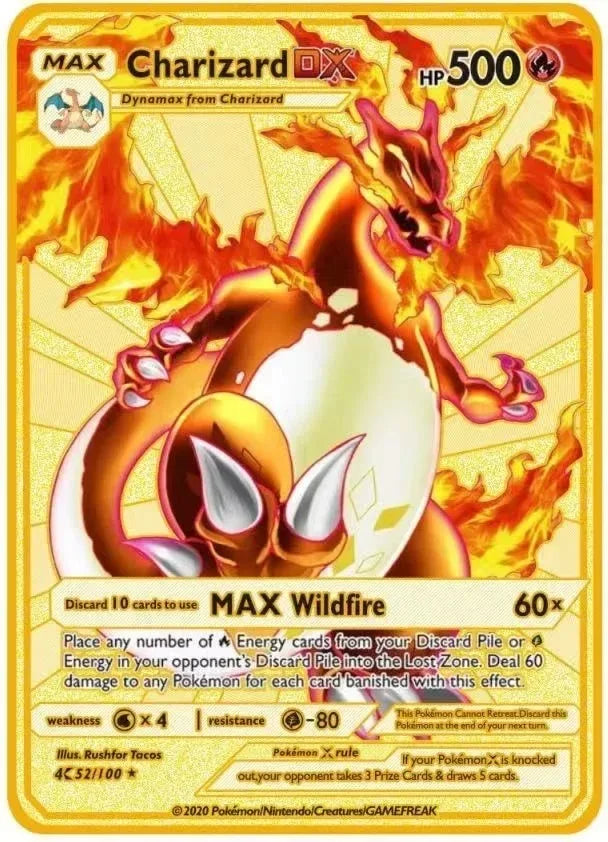 Carte Pokémon Or en métal Vmax Gx | Collection Elite Métallique Alpha, Collection Super PokéQuest : Royaume Fusion