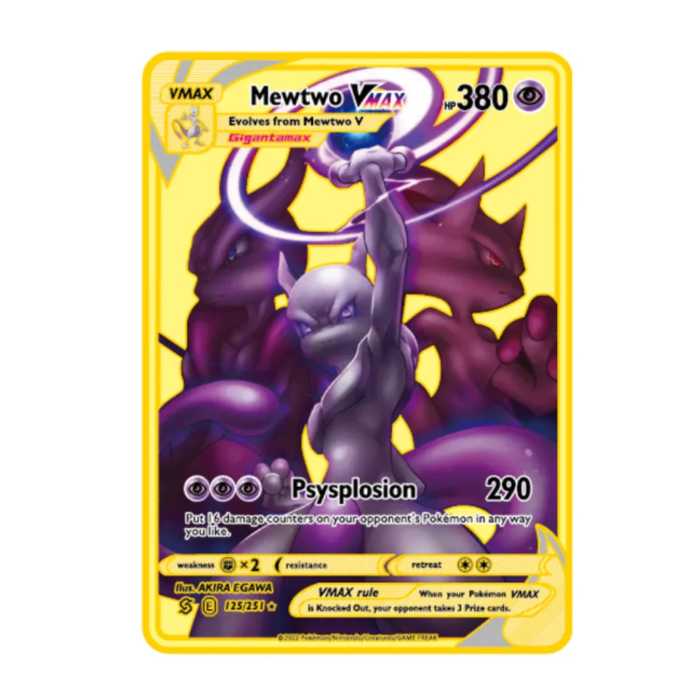 Carte Pokémon Or en métal | gx vmax + 35 choix