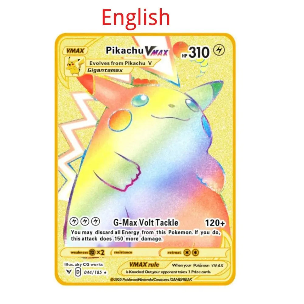 Carte Pokémon Or en métal | 10000 point arceus vmax édition Limitée