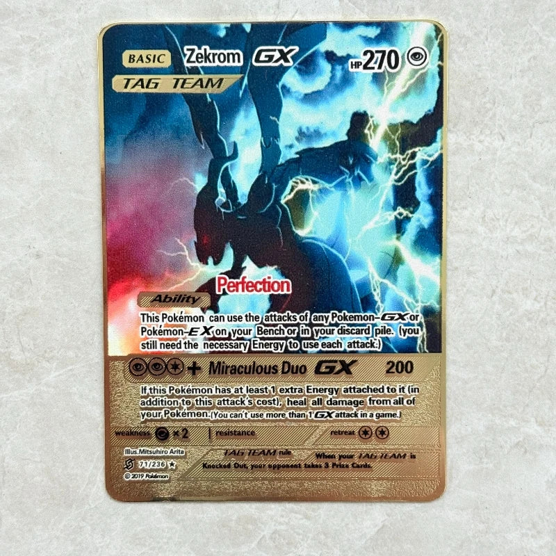 Carte Pokémon Or en métal | Collection Légendes Dorées