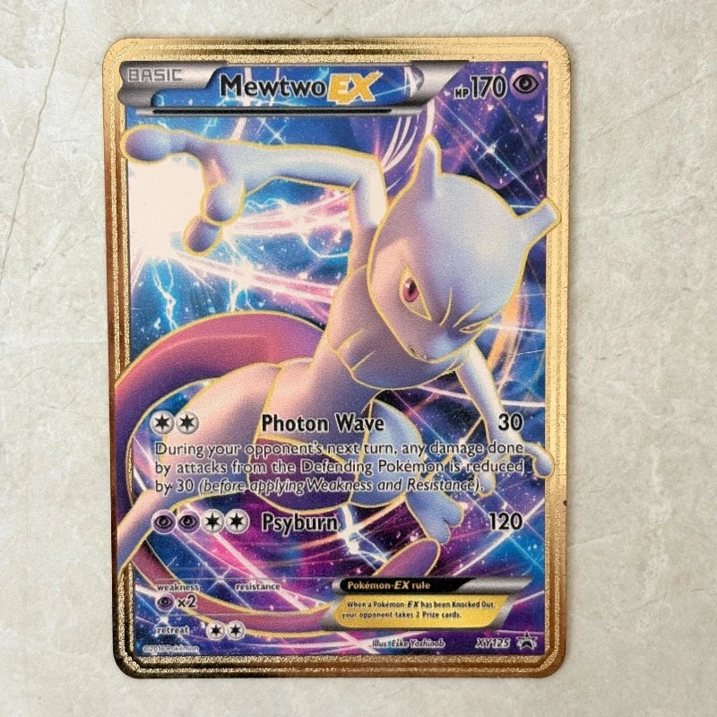Carte Pokémon Or en métal | Collection Mew Mewtwo