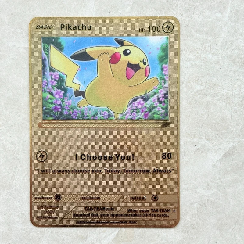 Carte Pokémon Or en métal | Collection Légendes Dorées