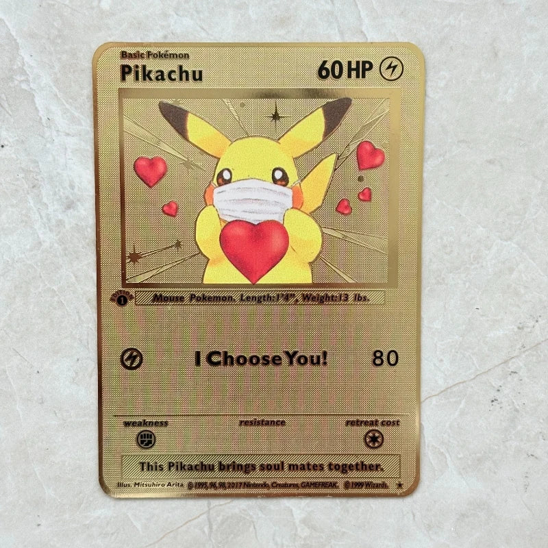 Carte Pokémon Or en métal | Collection Légendes Dorées