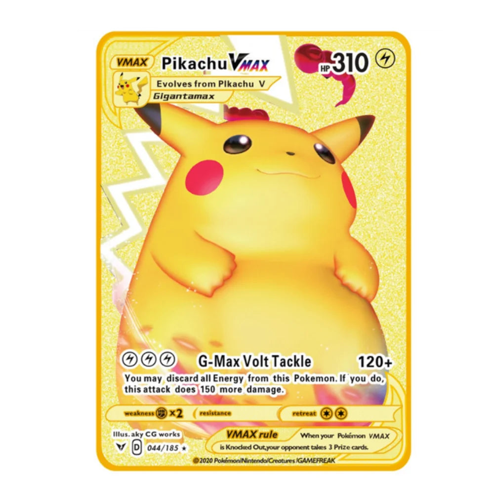 Carte Pokémon Or en métal | gx vmax + 35 choix