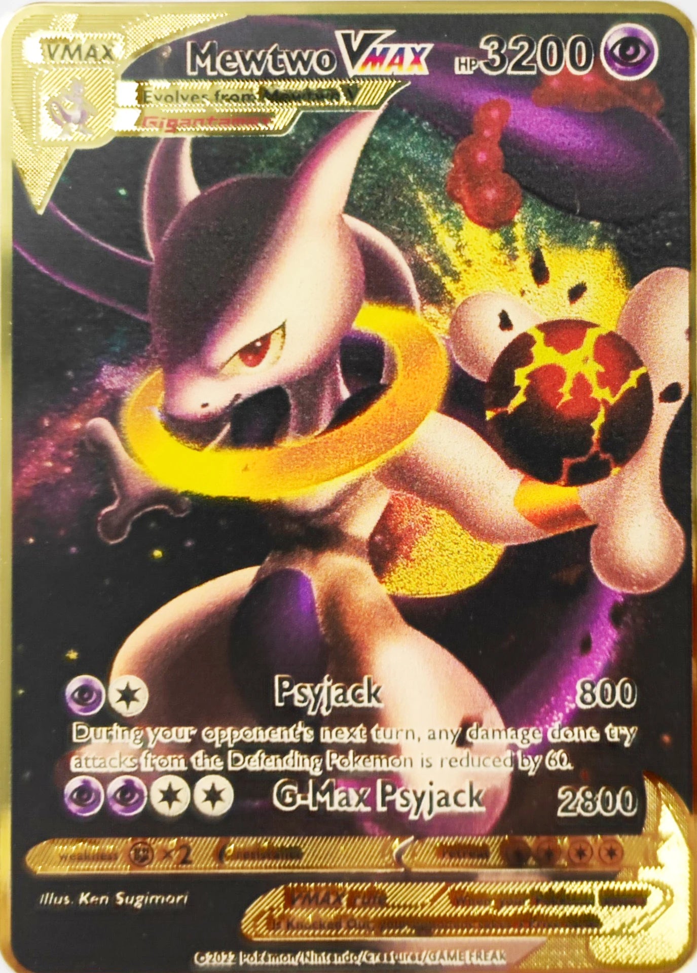 Carte Pokémon Or en métal Vmax Gx | Collection Elite Métallique Alpha, Collection Super PokéQuest : Royaume Fusion