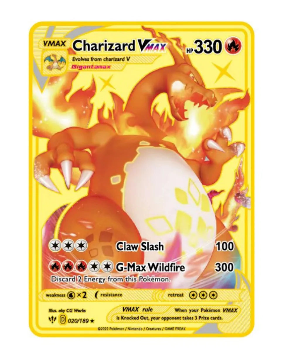 Carte Pokémon Or en métal | gx vmax + 35 choix