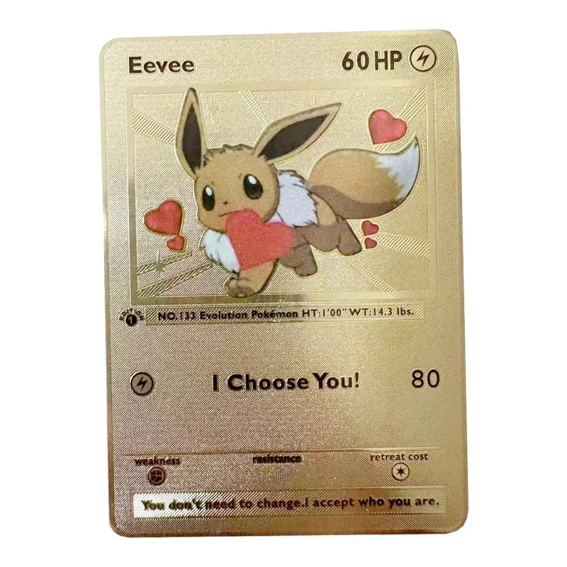 Carte Pokémon Or en métal | Edition limitée
