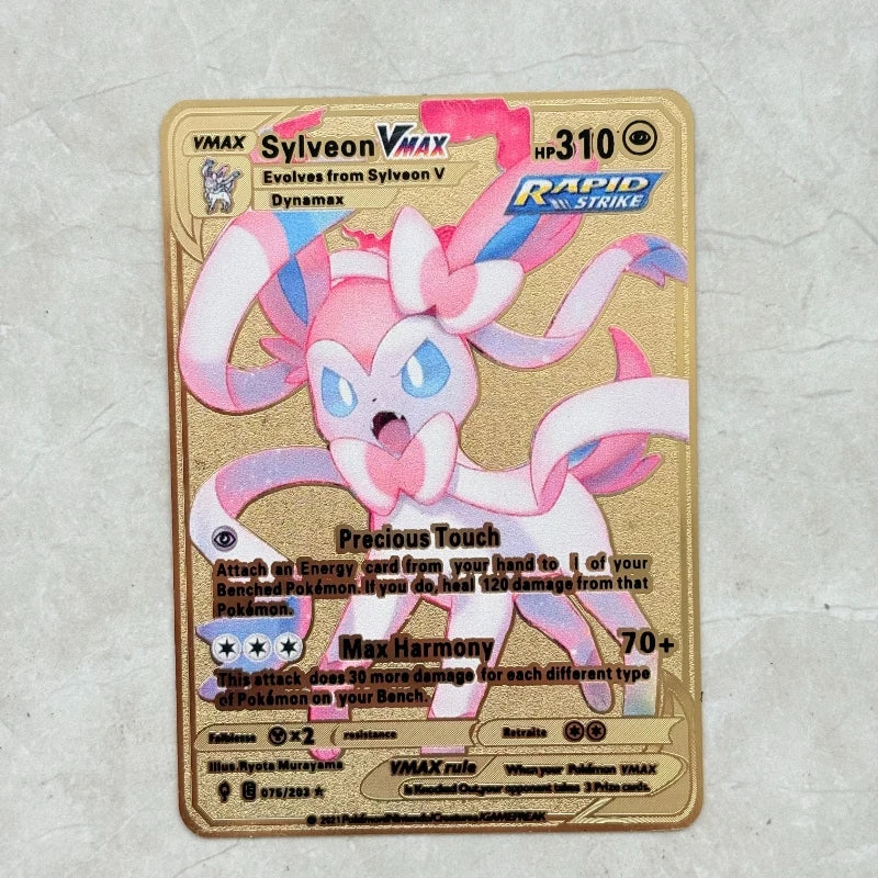 Carte Pokémon Or en métal | Collection Légendes Dorées