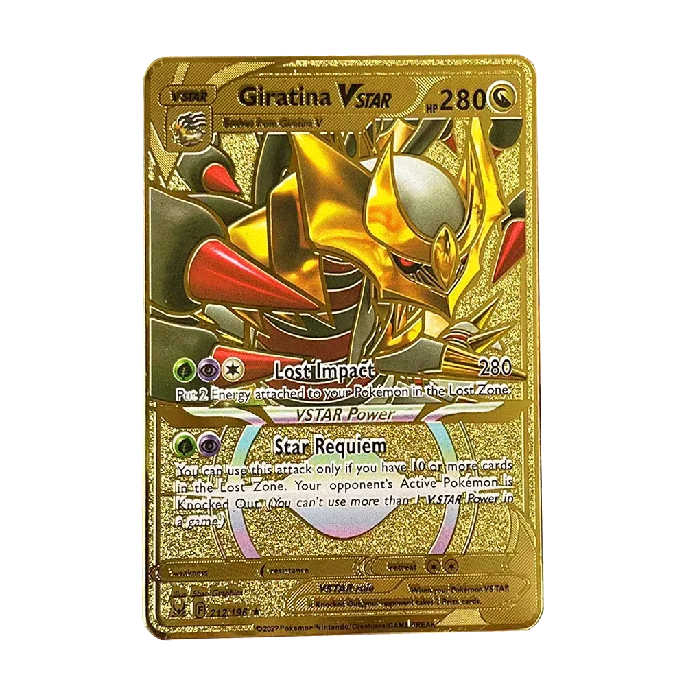 Carte Pokémon Or en métal | Edition limitée
