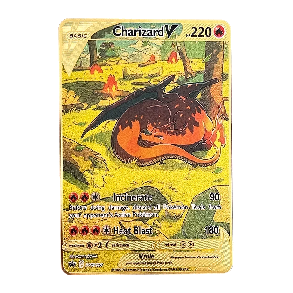 Carte Pokémon Or en métal | Edition limitée