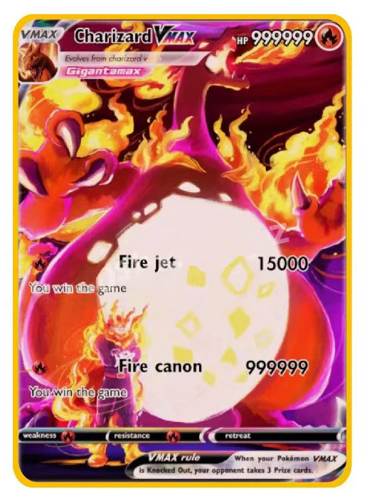 Carte Pokémon Or en métal Vmax Gx | Collection Elite Métallique Alpha, Collection Super PokéQuest : Royaume Fusion