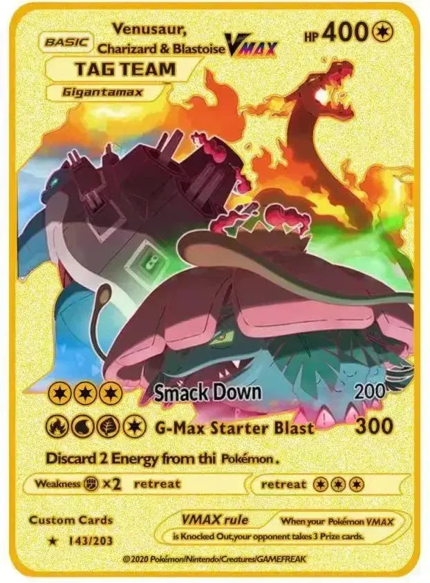 Nouvelle Carte Pokémon Or en métal | Collection Fusion Stars : Poké-Kart Battle