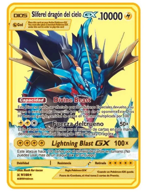 Carte Pokémon Or en métal Vmax Gx | Collection Elite Métallique Alpha, Collection Super PokéQuest : Royaume Fusion