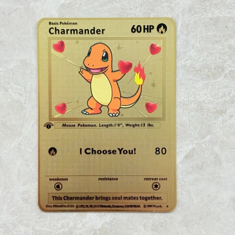Carte Pokémon Or en métal | Collection Légendes Dorées