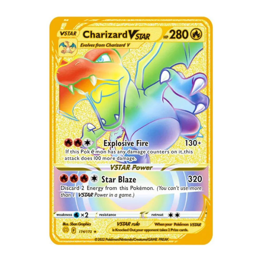 Carte Pokémon Or en métal | gx vmax + 35 choix