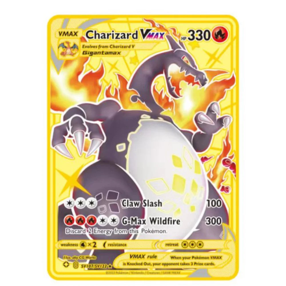 Carte Pokémon Or en métal | gx vmax + 35 choix