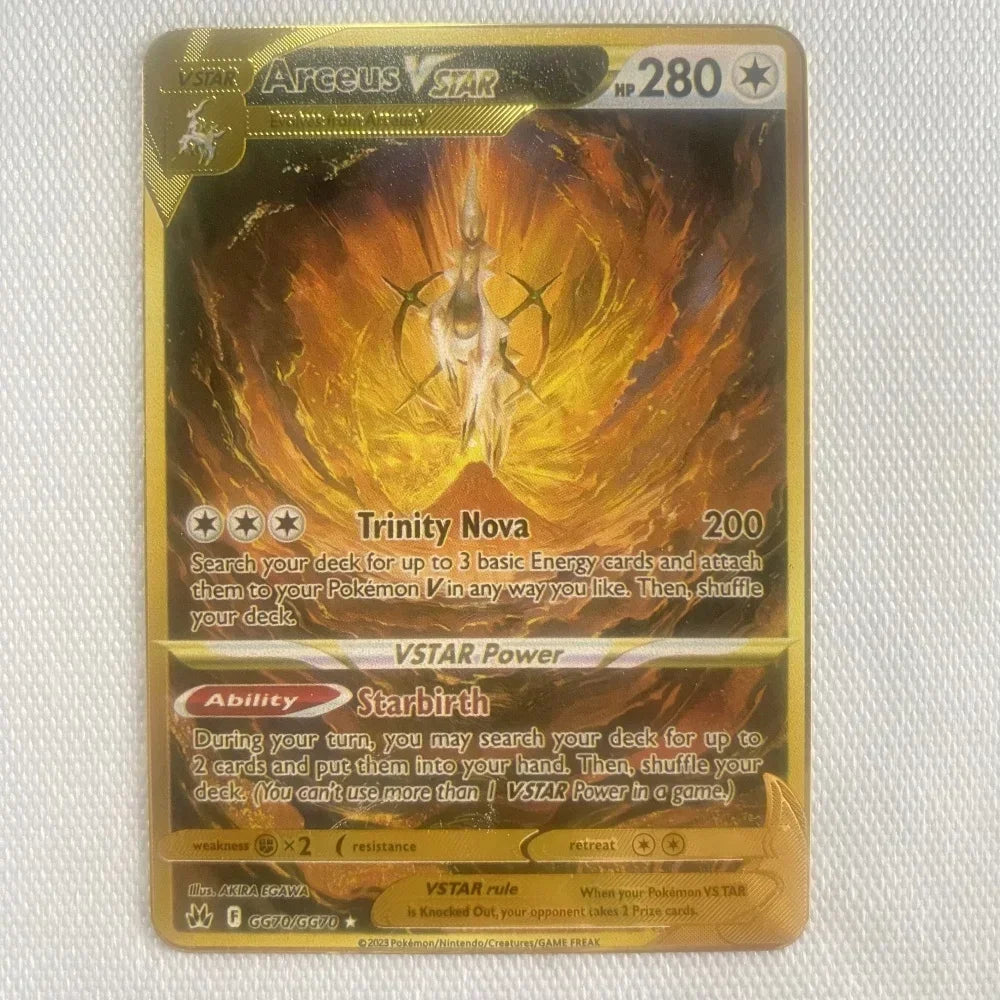 Nouvelle Carte Pokémon Or en métal | Collection Fusion Stars : Poké-Kart Battle