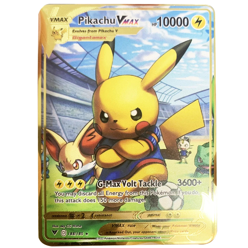 Carte Pokémon Or en métal Vmax Gx | Collection Elite Métallique Alpha, Collection Super PokéQuest : Royaume Fusion