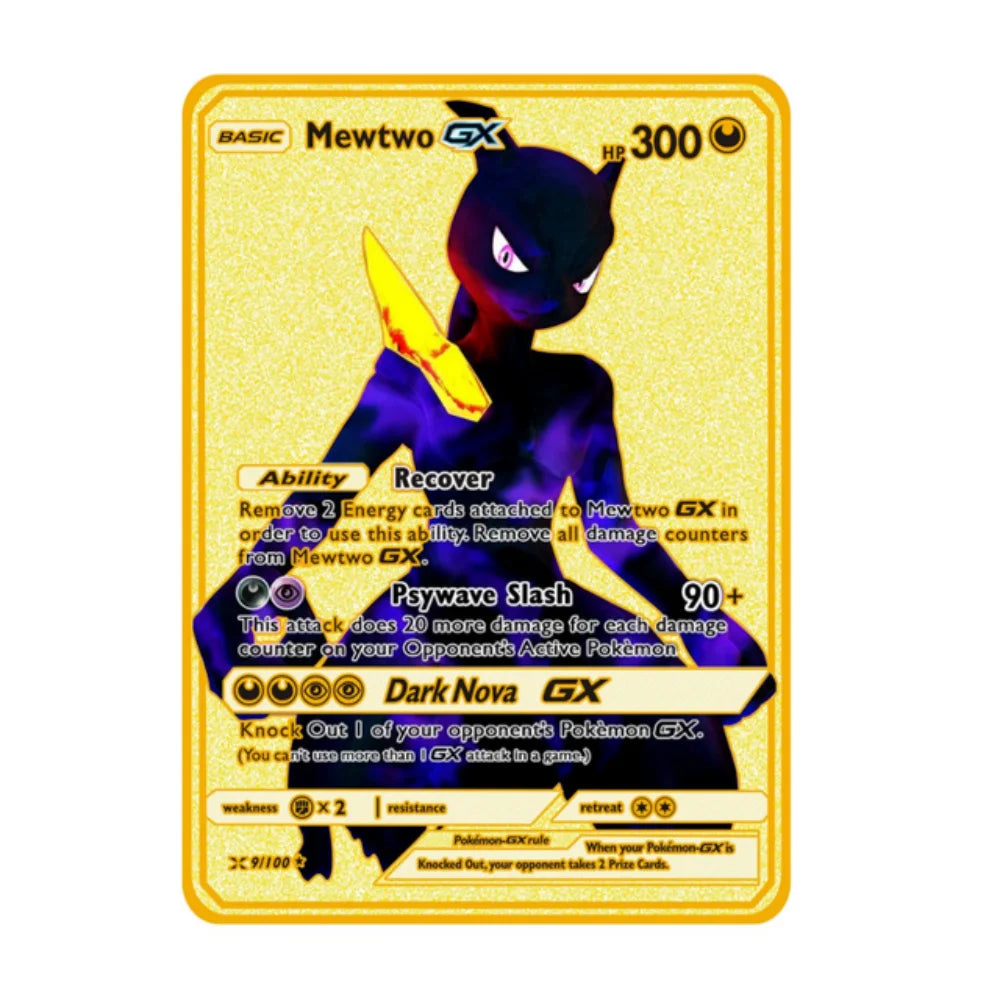 Carte Pokémon Or en métal | gx vmax + 35 choix