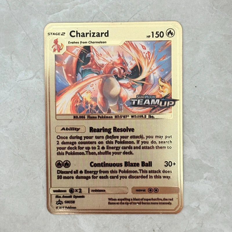 Carte Pokémon Or en métal