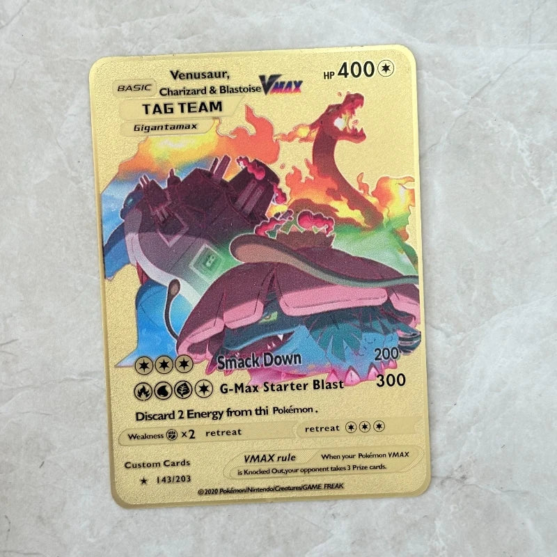 Carte Pokémon Or en métal