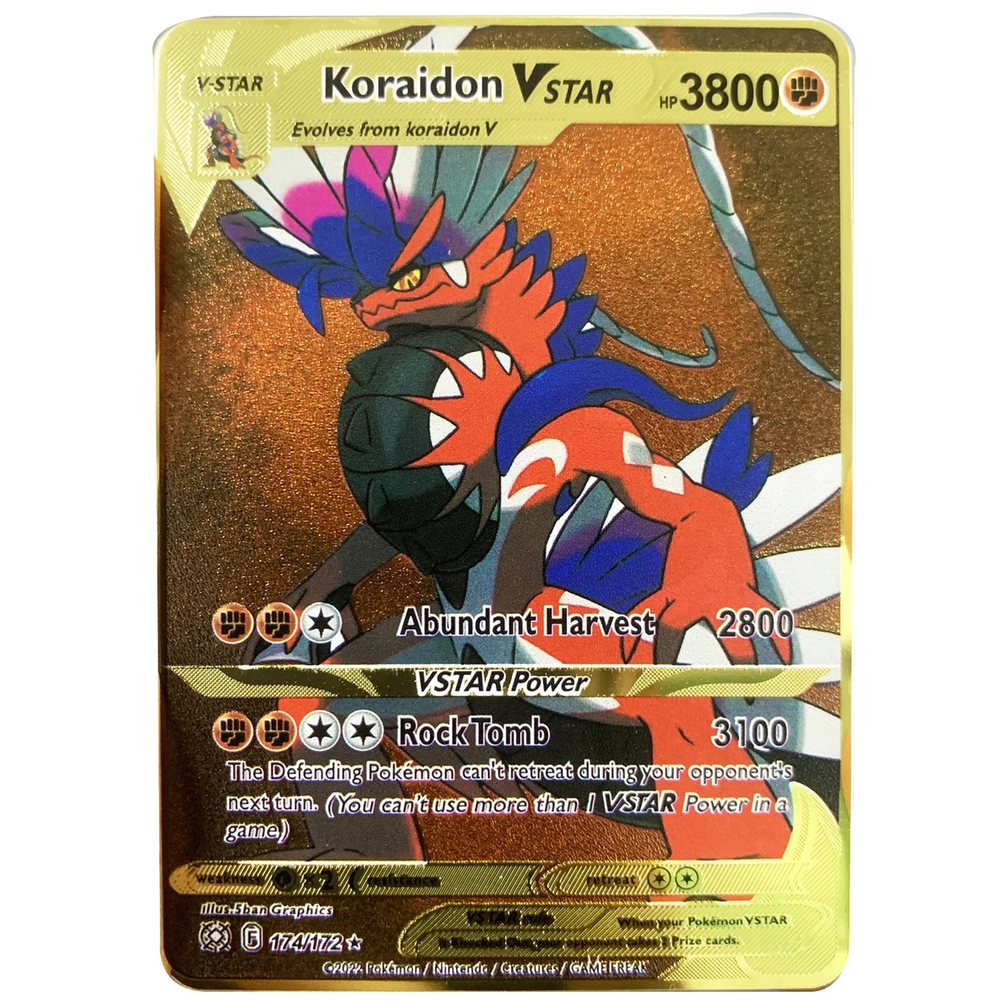Carte Pokémon Or en métal Vmax Gx | Collection Elite Métallique Alpha, Collection Super PokéQuest : Royaume Fusion
