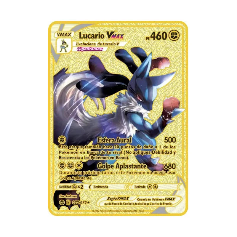 Nouvelle Collection Carte Pokémon Or en metal