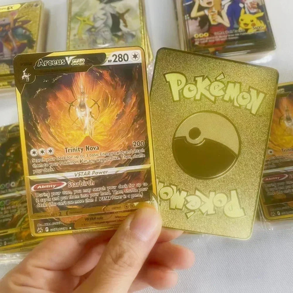 Nouvelle Carte Pokémon Or en métal | Collection Fusion Stars : Poké-Kart Battle