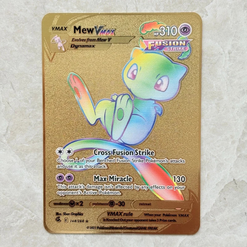 Carte Pokémon Or en métal | Collection Mew Mewtwo