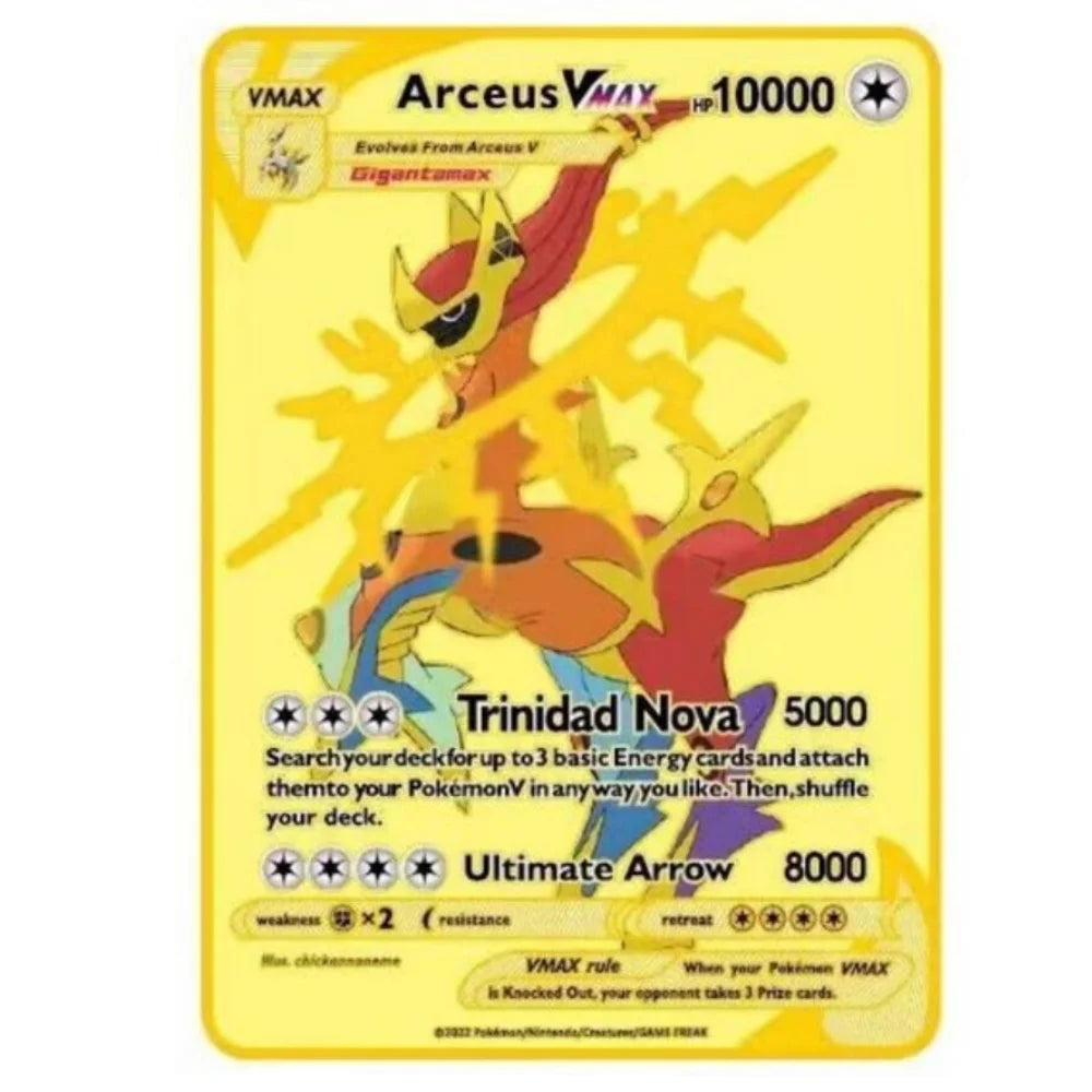 Carte Pokémon Or en métal | gx vmax + 35 choix
